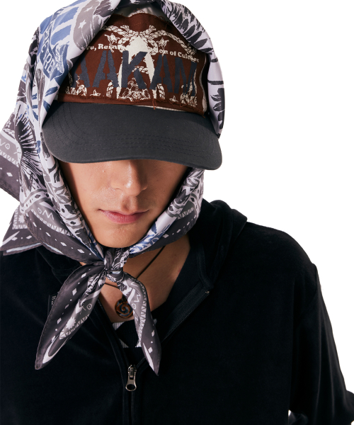 Western Eagle Printed Scarf (Sky Blue)