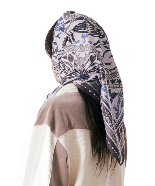 Western Eagle Printed Scarf (Sky Blue)