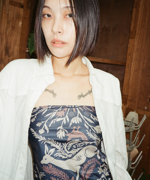 Western Forest Printed Scarf (Navy)