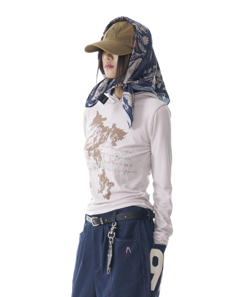 Western Forest Printed Scarf (Navy)