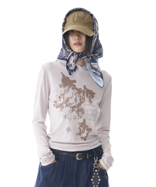 Western Forest Printed Scarf (Navy)