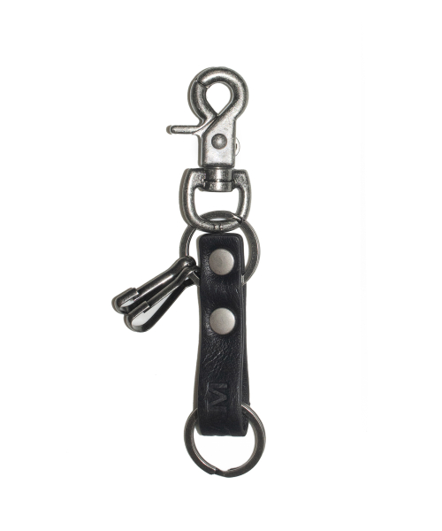 Studded Leather Keyring (Square)