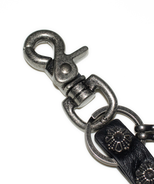 Studded Leather Keyring (Square)