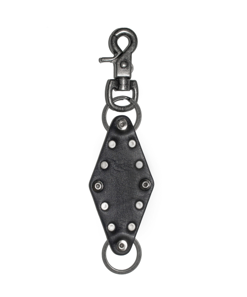 Studded Leather Keyring (Diamond)