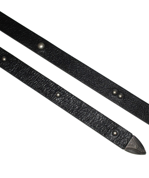 Western Studded Leather Belt (Black)
