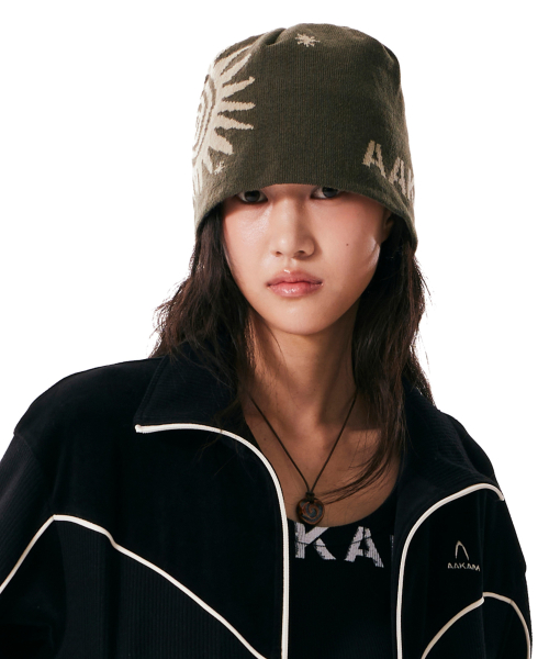 Sun Jacquard Beanie (Khaki)