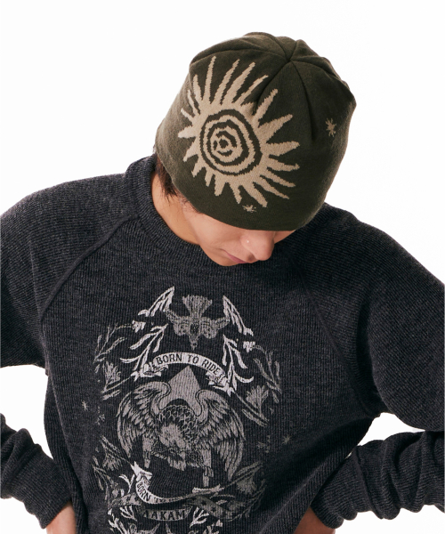 Sun Jacquard Beanie (Khaki)
