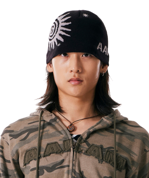 Sun Jacquard Beanie (Black)