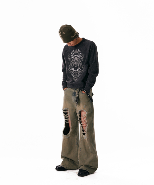 Eagle Printed Knit (Dark Gray)