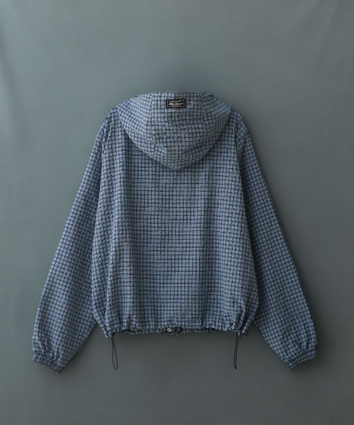 Check Hoodie Jacket Blue