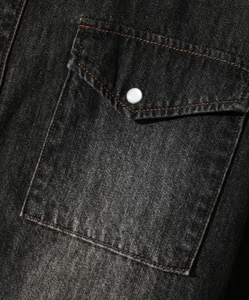 BIO WESTERN DENIM SHIRT_DUST BLACK