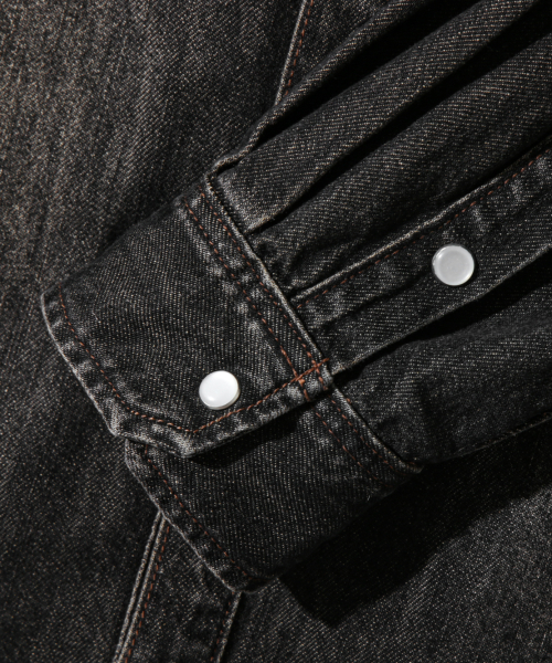 BIO WESTERN DENIM SHIRT_DUST BLACK