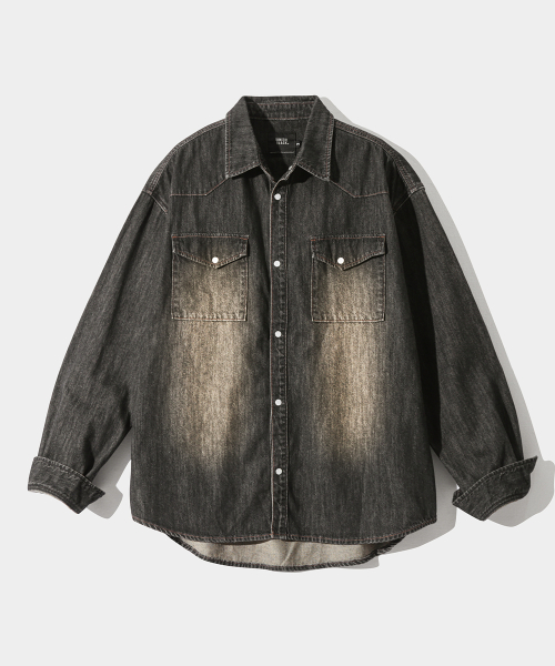 BIO WESTERN DENIM SHIRT_DUST BLACK