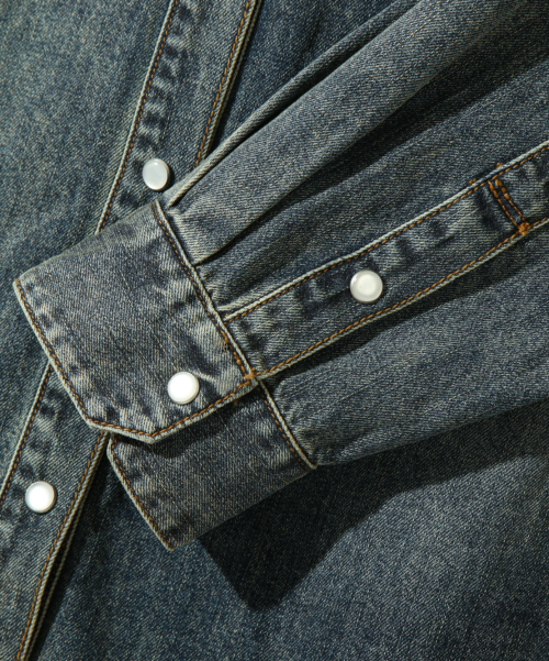 BIO WESTERN DENIM SHIRT_DUST INDIGO