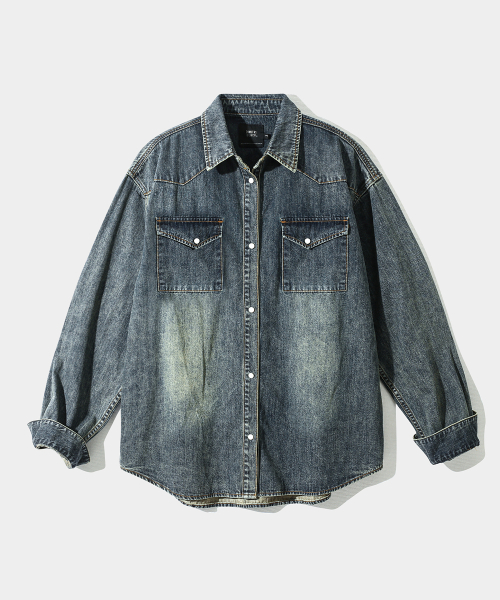 BIO WESTERN DENIM SHIRT_DUST INDIGO