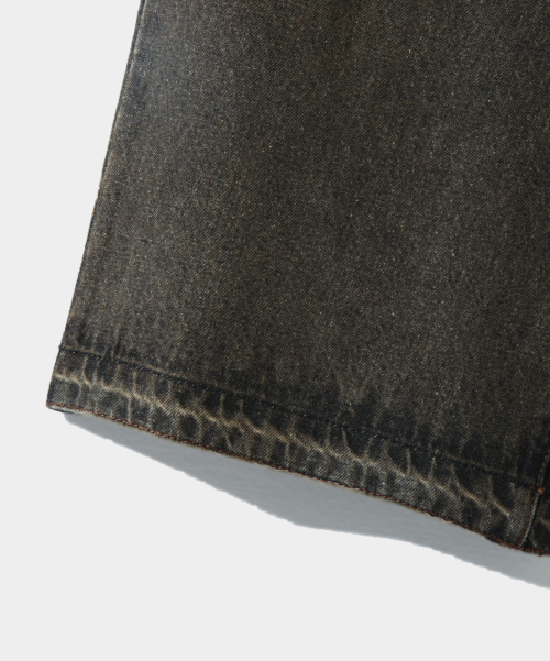 BIO WASHING WIDE CARPENTER DENIM PANTS_DUST BLACK