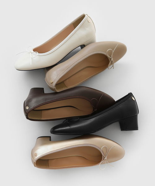 Moellin Round Ribbon Pumps Heel (4cm)