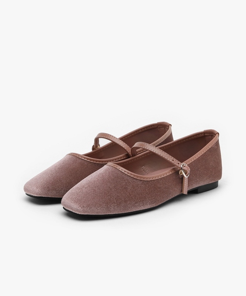 Khaila Velvet MaryJane Flats (1cm)