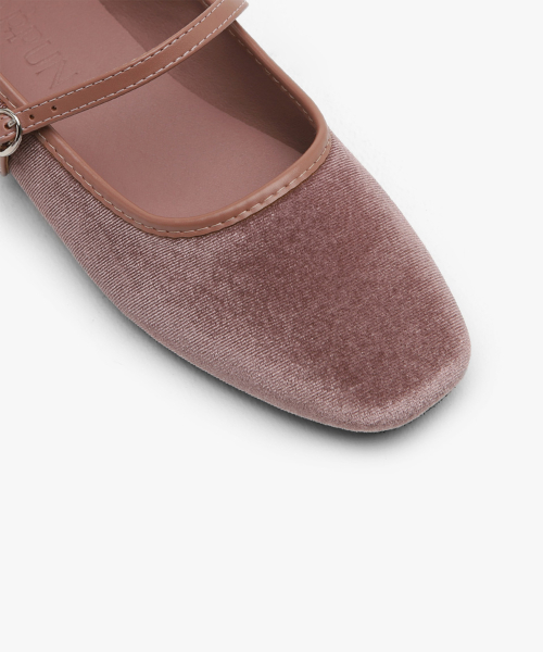 Khaila Velvet MaryJane Flats (1cm)