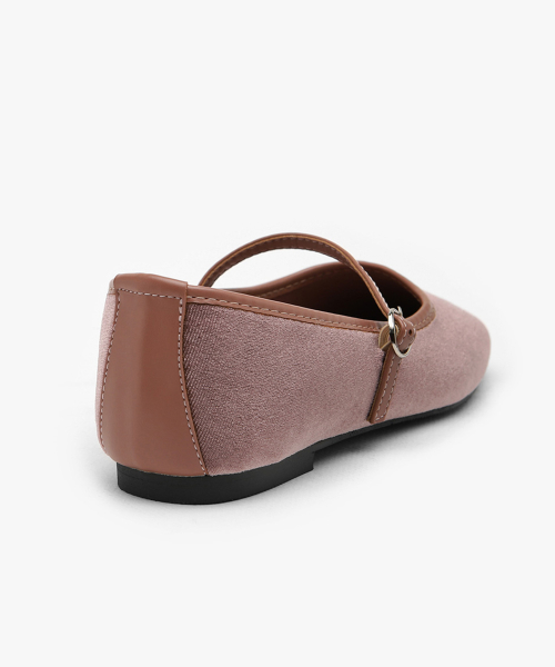 Khaila Velvet MaryJane Flats (1cm)
