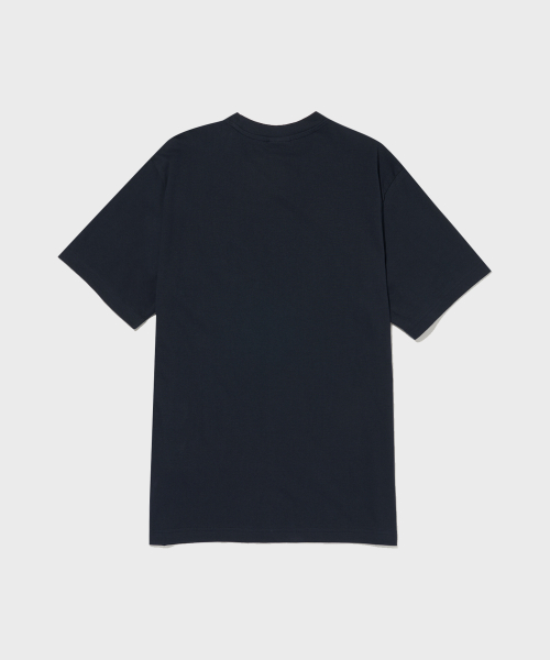 빅 스크립트 로고 코튼 반팔 티셔츠 Normal Navy