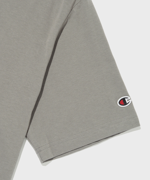 Embroidery C 로고 코튼 반팔 티셔츠 Dark Grey
