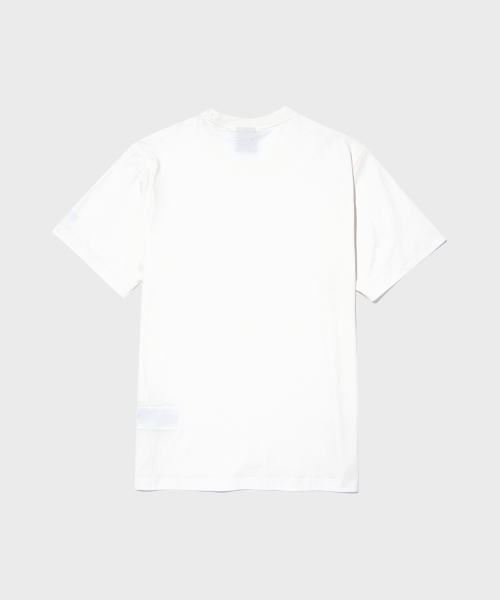 Embroidery C 로고 코튼 반팔 티셔츠 White