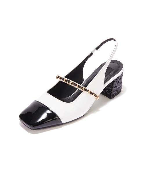 Square Maryjane Slingback [White Patent]