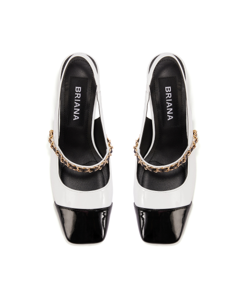 Square Maryjane Slingback [White Patent]