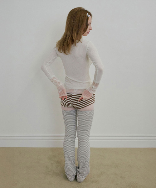 Triple Lace Layered Tee Ivory