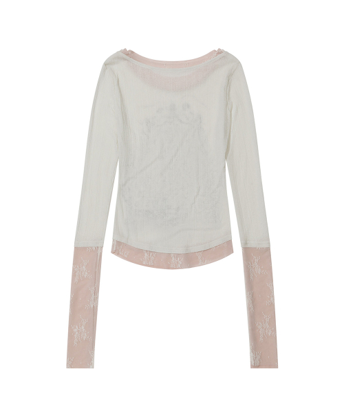 Triple Lace Layered Tee Ivory