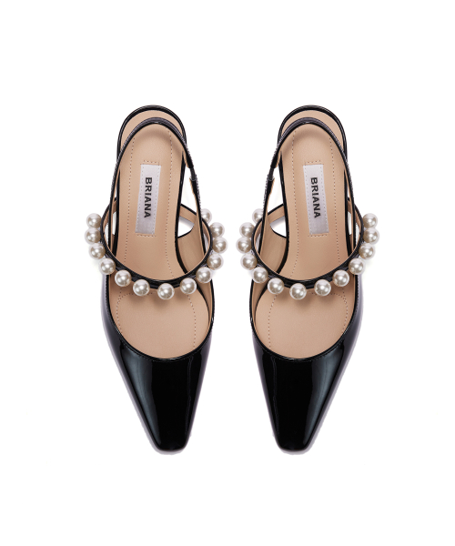 Pearl Slingback [Black Patent]
