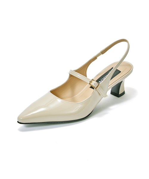 Stiletto Maryjane Slingback [Cream Patent]