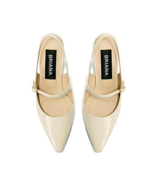 Stiletto Maryjane Slingback [Cream Patent]