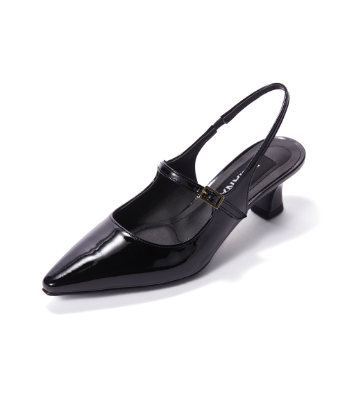 Stiletto Maryjane Slingback [Black Patent]