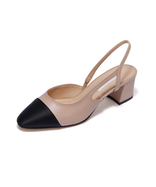 Two-tone Combi Slingback [Skin Beige]