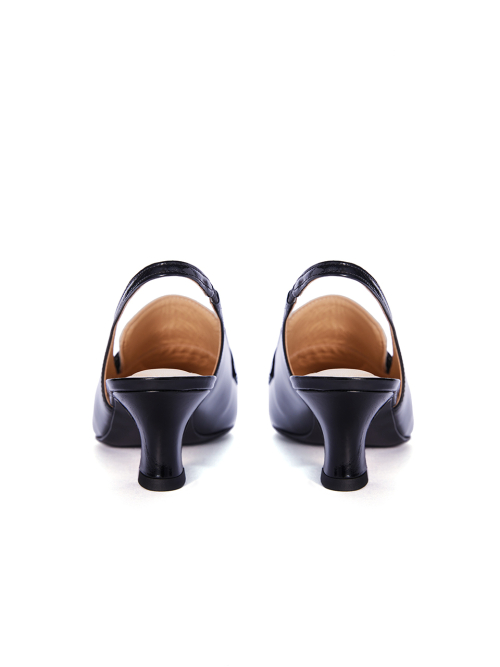 Two-tone Combi Slingback [Black&Cream]