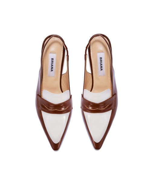 Two-tone Combi Slingback [Toffee&Cream]