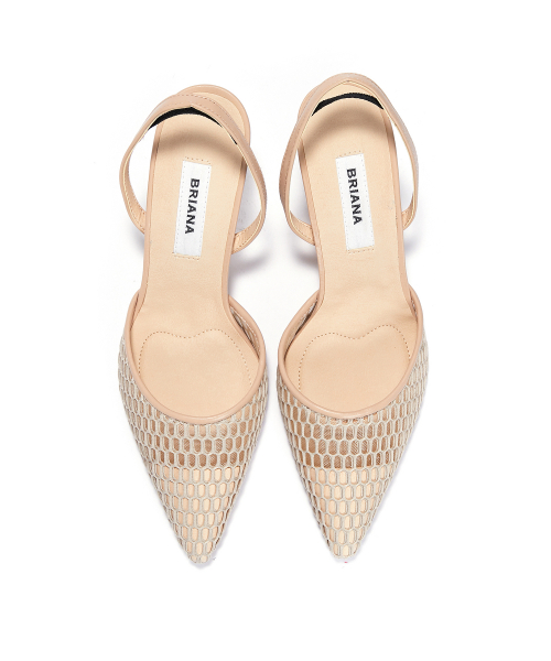 Mesh Slingback [Beige]