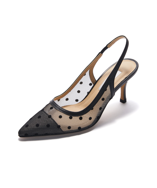 Dotted Mesh Slingback [블랙]