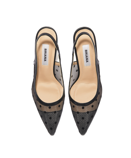 Dotted Mesh Slingback [블랙]