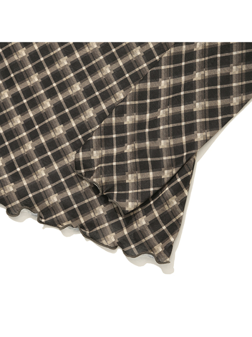 CHEEKCHECK SLIM-FIT T-SHIRT [BROWN]