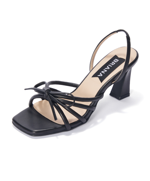 Ribbon Strap Sandals [Black]