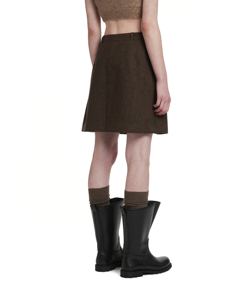 Buttoned Miniskirt_Brown