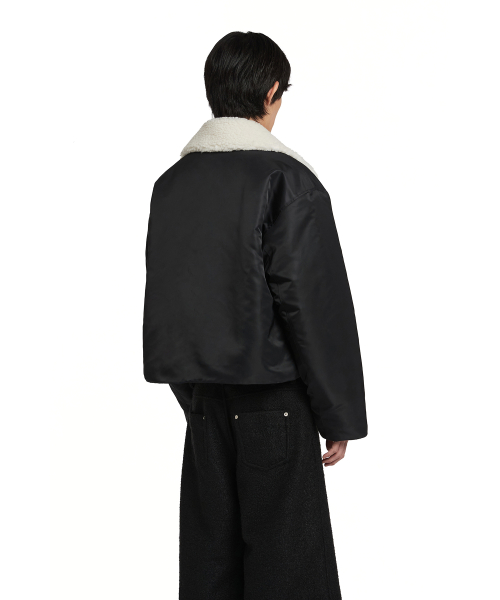Shearling Biker Jacket_BLACK