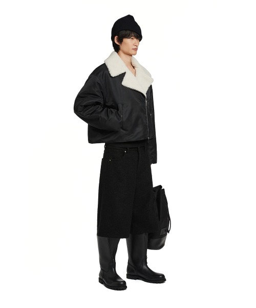 Shearling Biker Jacket_BLACK