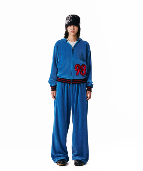98 Patch Velour Pants (Blue)