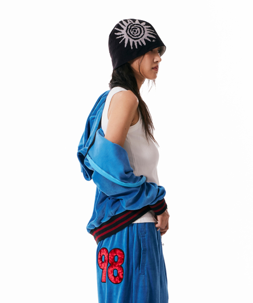 98 Patch Velour Pants (Blue)