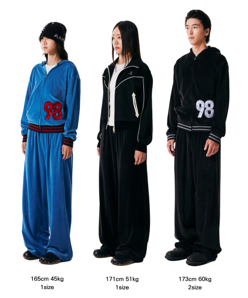 98 Patch Velour Pants (Blue)
