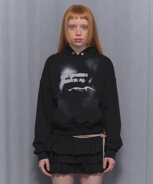 SPRAY LIE DOWN HOODIE (BLACK)_F24ZB060